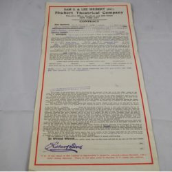 Raymond 1912 Schubert Contract: rare