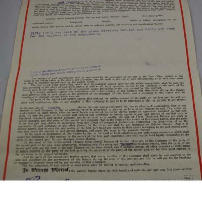 Raymond 1912 Schubert Contract: rare