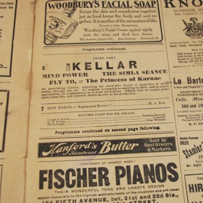 Harry Kellar and Paul Valadon program: Majestic Theater 1905 rare