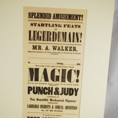 Original 1855 Broadise of M. Walker Magician and Punch and Judy: mint!