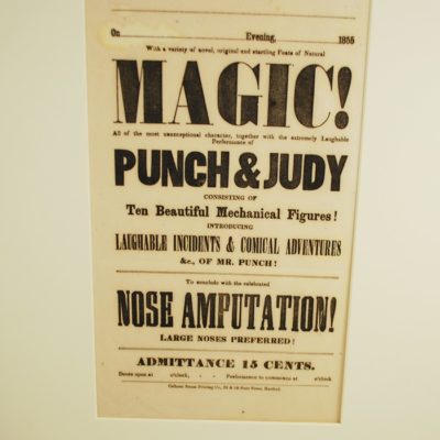 Original 1855 Broadise of M. Walker Magician and Punch and Judy: mint!