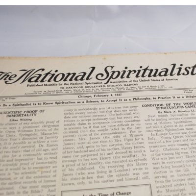 Ed Saint owned Spiritualism Newspaper 1937