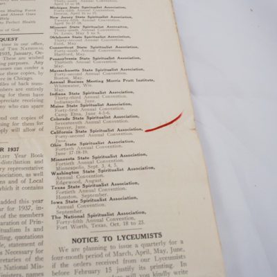 Ed Saint owned Spiritualism Newspaper 1937