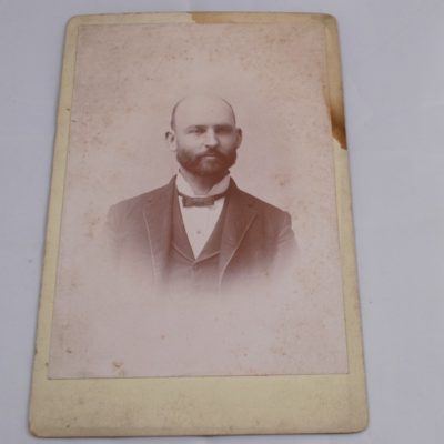 Photo of Ed saints father 1899 with Manuscript on Saint