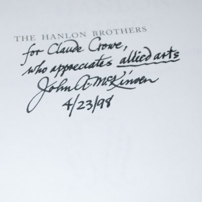 Autographed: The Hanlon Brothers by John A. McKinven 1998 first Edition
