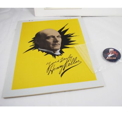 Kellar wonder book and pinback button 2001 Phil Temple