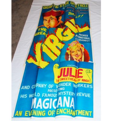 VIrgil Three Sheet poster 1950's: just as it came from the printer!