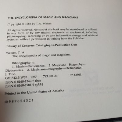 The Encyclopedia of Magic and Magicians: T.A. Waters