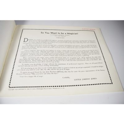autographed Little Johnny Jones 1939 book: so you want to be a magician