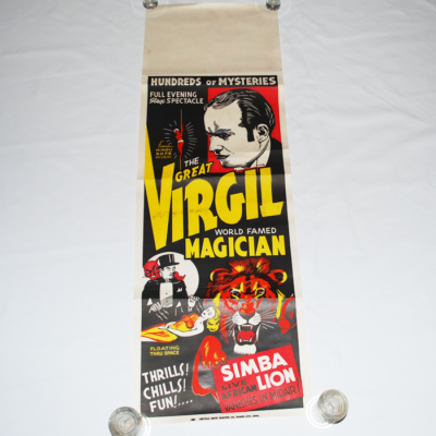 Virgil Original 1950.s Poster: Simba  Vanishing Lion and Floating Through Space: Scarce