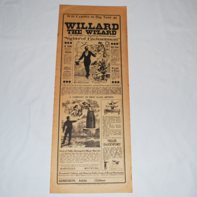 Original 1895 Willard the Wizard Broadside