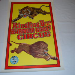 Original Ringling Bros Barnum and Baily Circus Poster 1950's
