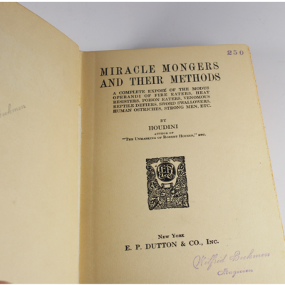 Houdini Miracle Mongers and Their Methods 2nd Printing 1929 - Image 3