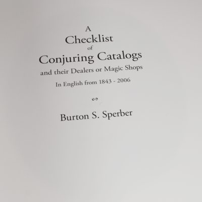 Checklist of Conjuring Catalogs:   Burton Sperber - Image 3