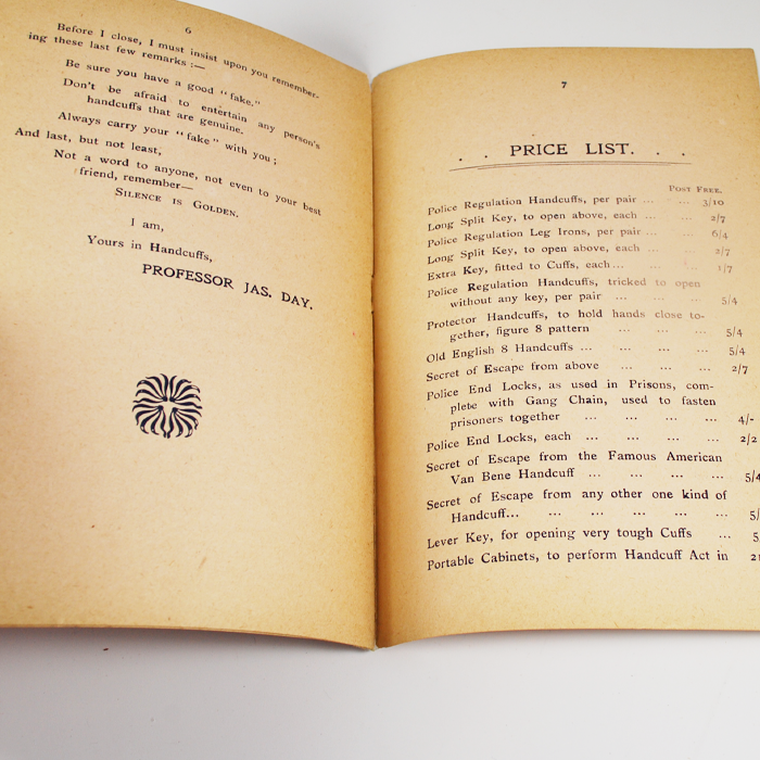 Secrets of the Handcuff Trick: Book and Catalogue: rare - Image 3