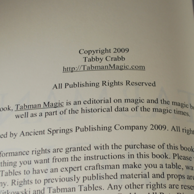 Tabman Magic Autographed by author 2009 - Image 3