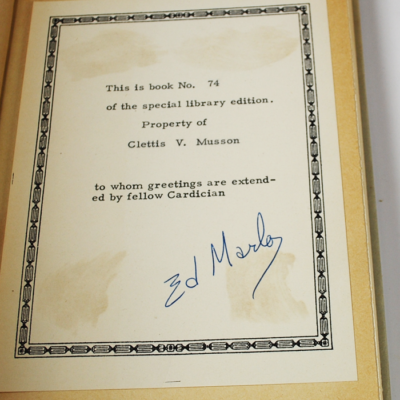 The Cardician by Ed Marlo #74 of Library edition signed by Marlo: Rare - Image 2