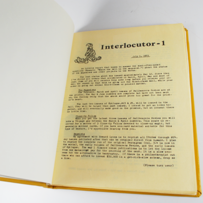 Interlocutor by Karl Fulves: Complete file 1 through 52 and extra newsletter mailings from 1981 through 1988 - Image 2