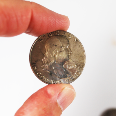 Folding Franklin half and nickel to Franklin  half - Image 4