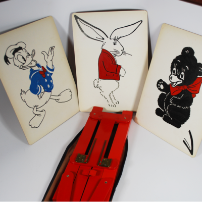 Vintage Peter Rabbit: three card monte for kids with custom stand