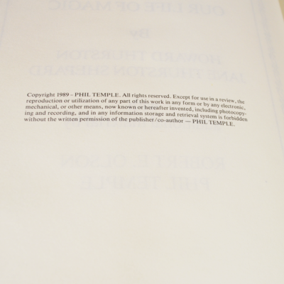Thurston: Our life in Magic: Howard and Jane Thurston: Phil Temple 1989 - Image 3