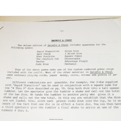 Karl Fulves Swindle and Cheat Deluxe: Includes all props necessary as issued 1991 - Image 5