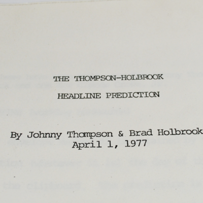 The Thompson-Holbrook Headline Prediction: Only three made for professional use: rare! - Image 2