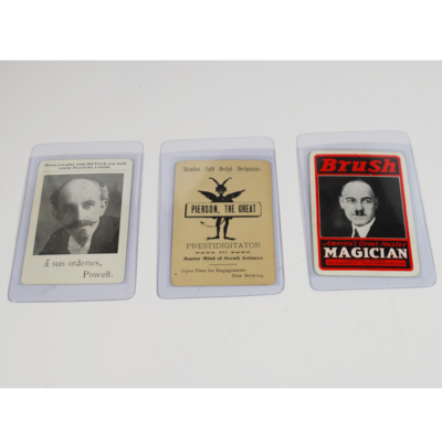 Three Vintage Throw Out Cards: Brush, Powell and Pierson