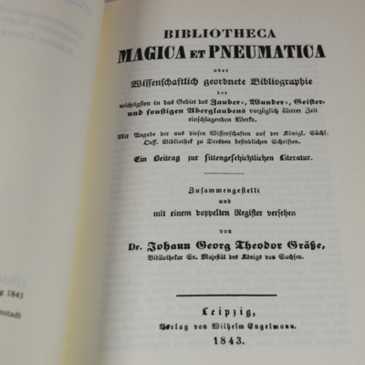 J.G. Th. Grabe: Bibliotheca magica et pneumatica:  facsimile reprint of this 1843 work - Image 3