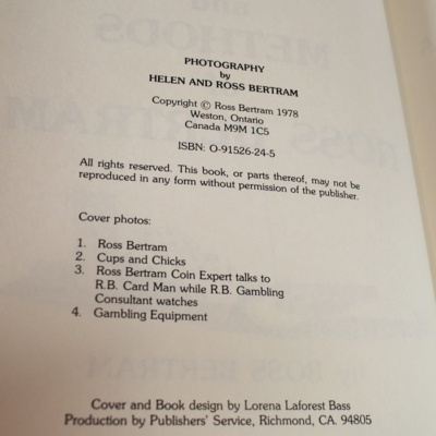 Magic and Methods of Ross Bertram 1978 Loyd Jones first edition and print - Image 2