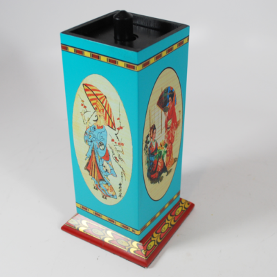 Vintage ABC Block decorated by Norm Nielsen: beautiful Okito type decorations