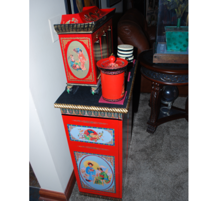 Okito/Nielsen Checker Cabinet and Mandarin Table: stunning! - Image 3