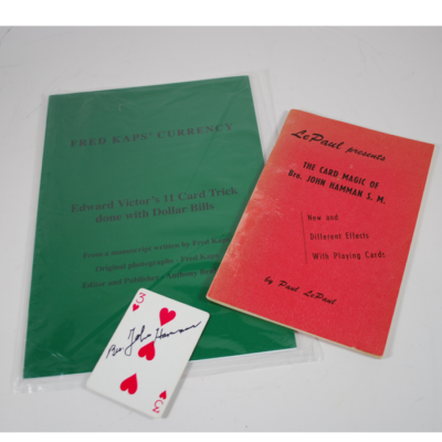 Card Magic of Brother John Hamman by Paul Le Paul 1958 signed by Le Paul/Signed card by Hamman/Fred Kaps Currency Manuscript
