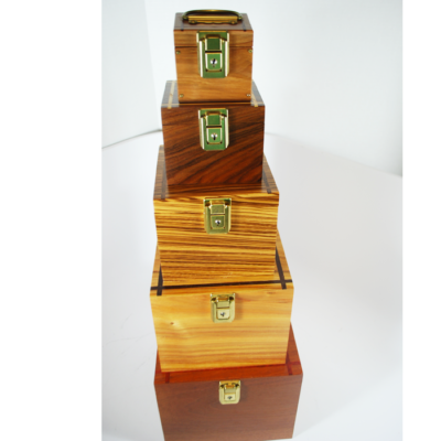 Babcock Nest of Boxes: 5 box set with each box a separate exotic wood: Hallmarked. Only 25 made! - Image 4