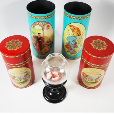 Original Okito Tea Canister Mystery decorated by Norm Nielsen - Image 2