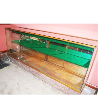 8 foot vintage showcase circa 1920: marble base - Image 2