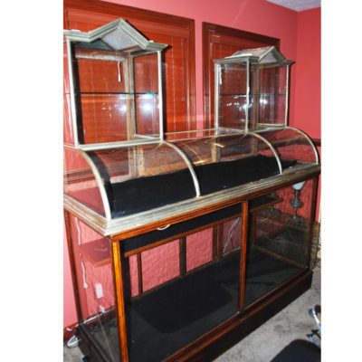 Very Rare Twin Towers Nickeled Showcase with Base" circa 1900"