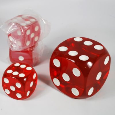 Giant high quality dice for production: One 4 inch and three 2 1/8 inch