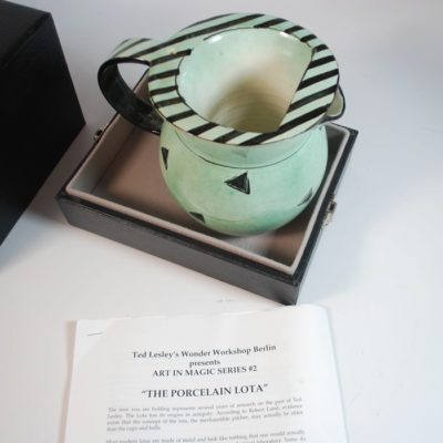 Ted Lesley's The Miracle Workshop Porcelain Lota with custom case: scarce! only 50 made! - Image 3