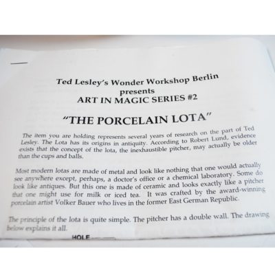 Ted Lesley's The Miracle Workshop Porcelain Lota with custom case: scarce! only 50 made! - Image 6