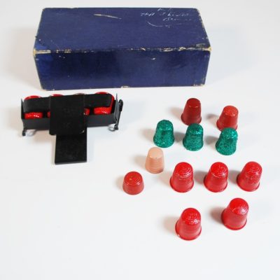 P&L Thimble Device and assorted thimbles and gimmicks: original box and instructions