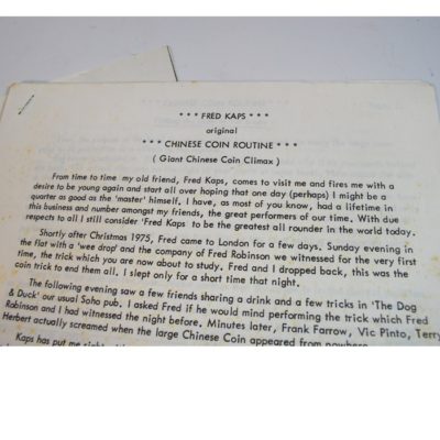 Ken Brooke's Original Fred Kaps Giant Chinese Coin Routine - Image 3
