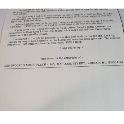 Ken Brooke's Original Fred Kaps Giant Chinese Coin Routine - Image 4