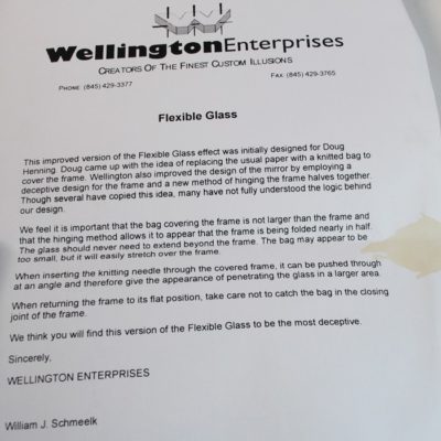 Wellington Flexible Mirror: the first one was  built for Doug Henning!/No longer available! - Image 4
