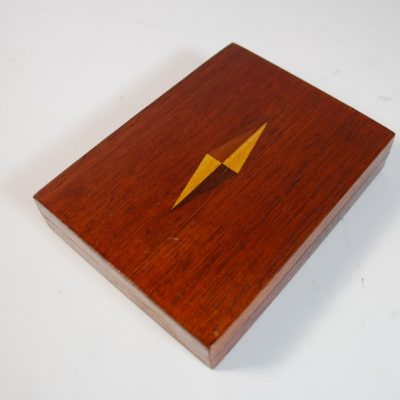 Vintage Wood Inlay Card Box: circa 1930 - Image 2