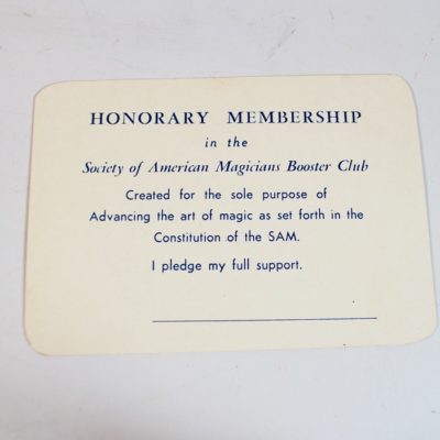 Signed Dai Vernon American Federation of Television and Radio Artists  membership card with a SAM Aide-De-Damp Card issued by Ronald Haines - Image 3