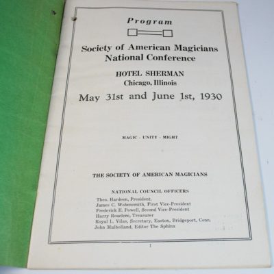 1930 SAM Convention Program with Kolar child magician  photograph: rare event and program: Thurston, Downs, Tarbel and Joseffey's performance of Balsamo - Image 3