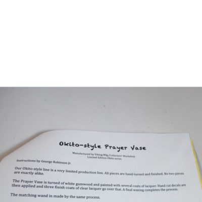 Okito Prayer Vase and Wand Prototype by Viking Magic: hallmarked #2 with a note from George: rare - Image 10