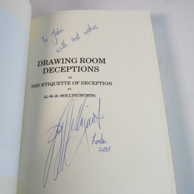 Guy Hollingworth Drawing Room Deceptions: first edition and print :1999: Autographed in London: with photo postcard and advertisement - Image 3