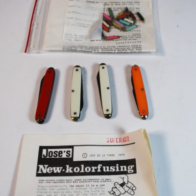 Jose De Latorre Kolorfusing color changing knife set with smash climax  and extra knife: scarce: uses the Stanfield Knife gimmick